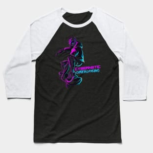 Cybernetic Skateboarding Baseball T-Shirt